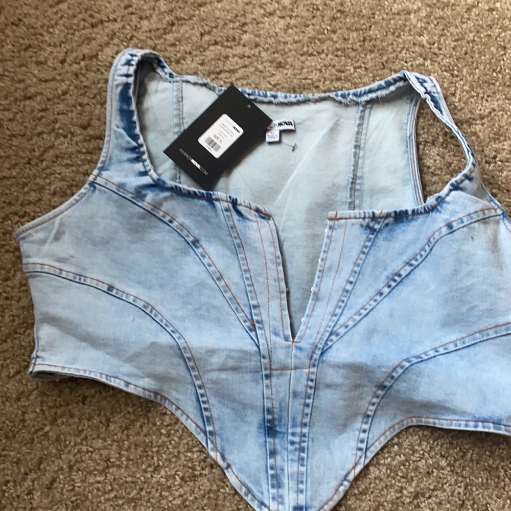 Fashion nova denim corset top